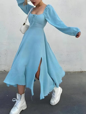 Slit Midi Dress view 12 | MAUVSTUDIO®