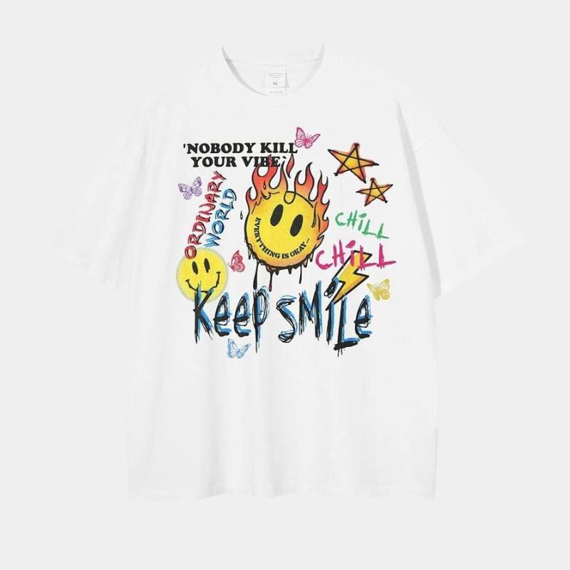 'Smile' T shirt-T-Shirts-MAUV STUDIO-STREETWEAR-Y2K-CLOTHING