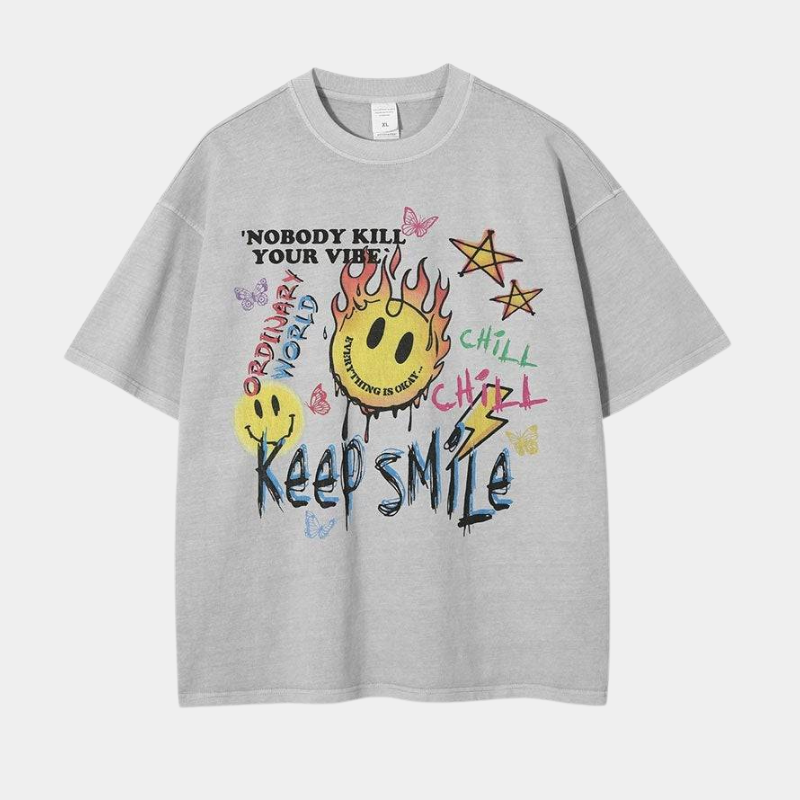 'Smile' T shirt-T-Shirts-MAUV STUDIO-STREETWEAR-Y2K-CLOTHING