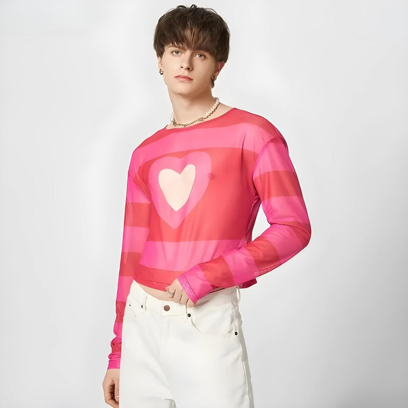 Soft Boy Heart Cut Out Crop Top