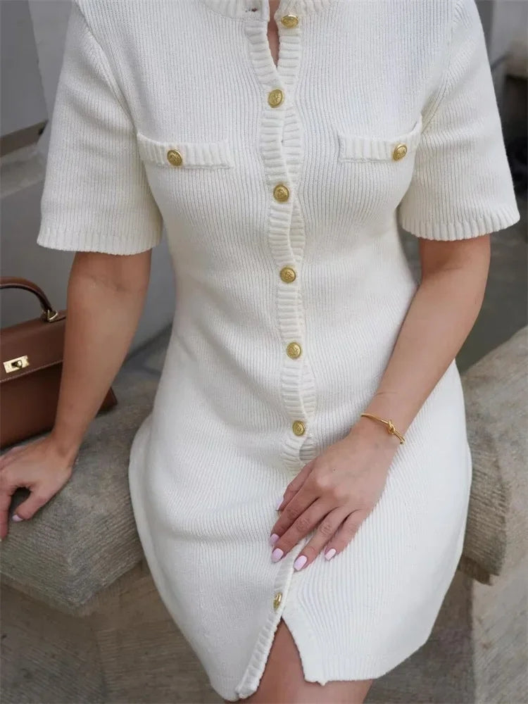 Soft Girl Button Up Mini Dress view 5 | MAUVSTUDIO®