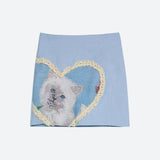Soft Girl Cat Heart Mini Skirt-Mauv Studio