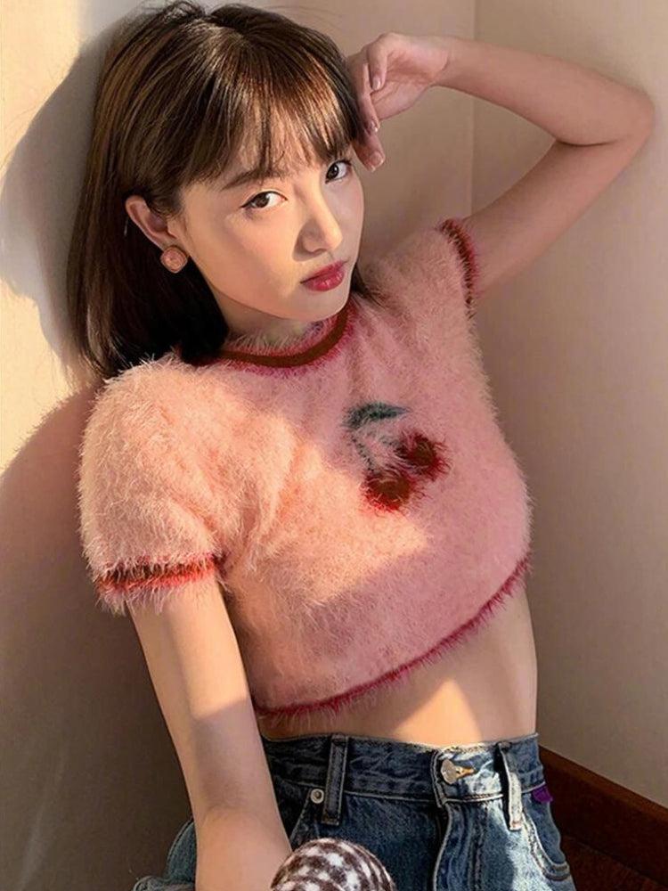 Soft Girl Cherry Fluffy Crop Top – MAUV STUDIO®® – MAUVSTUDIO®