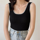Soft Girl Knitted Tank Top-Black-One Size-Mauv Studio