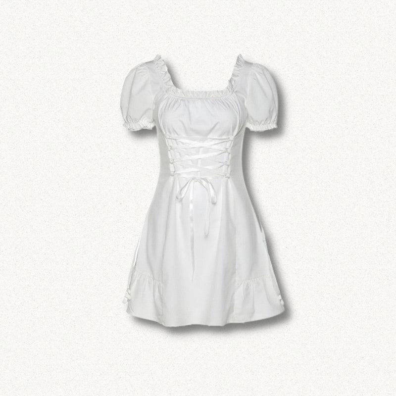 Soft Girl Lace Up Mini Dress-Mauv Studio
