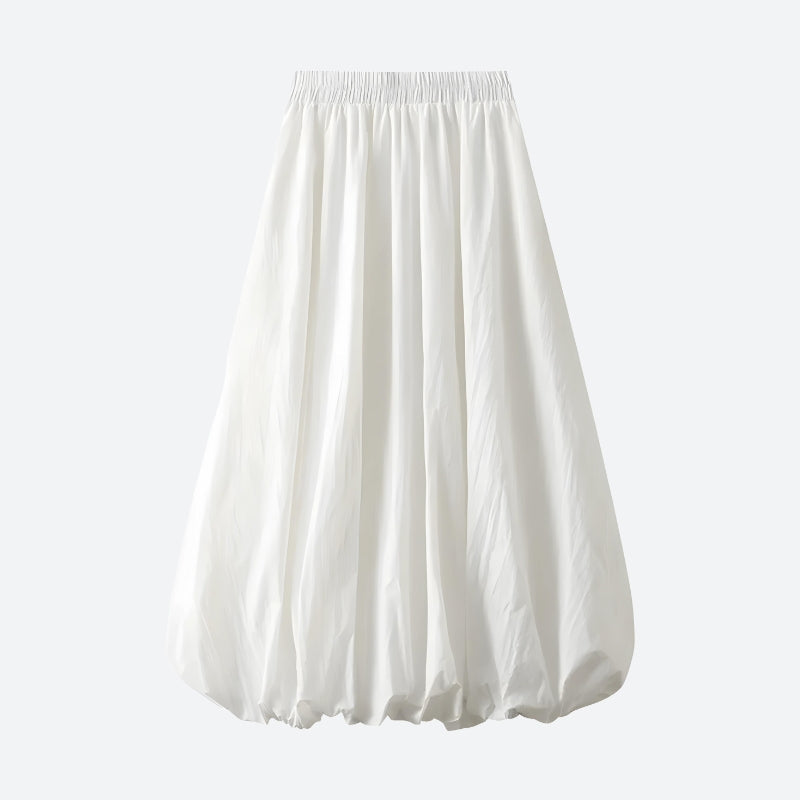 Soft Girl Pastel Bubble Midi Skirt-Mauv Studio