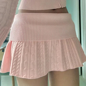 , Y2K skirt styled with a crop top