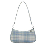 Soft Girl Plaid Baguette Bag-Handbags-MAUV STUDIO-STREETWEAR-Y2K-CLOTHING