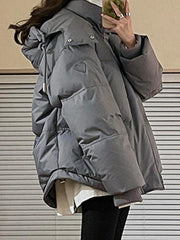 Solid Heart Embellished Hooded Puffer Jacket-Jackets-MAUV STUDIO-STREETWEAR-Y2K-CLOTHING