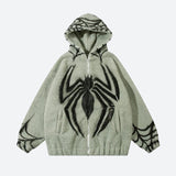 Spider Full Zip-Up Teddy Hoodie Jacket-Light Green-S-Mauv Studio