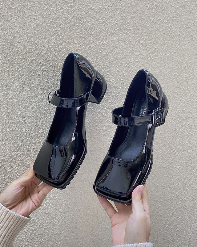 Square Toe Mary Jane Sandals-Shoes-MAUV STUDIO-STREETWEAR-Y2K-CLOTHING
