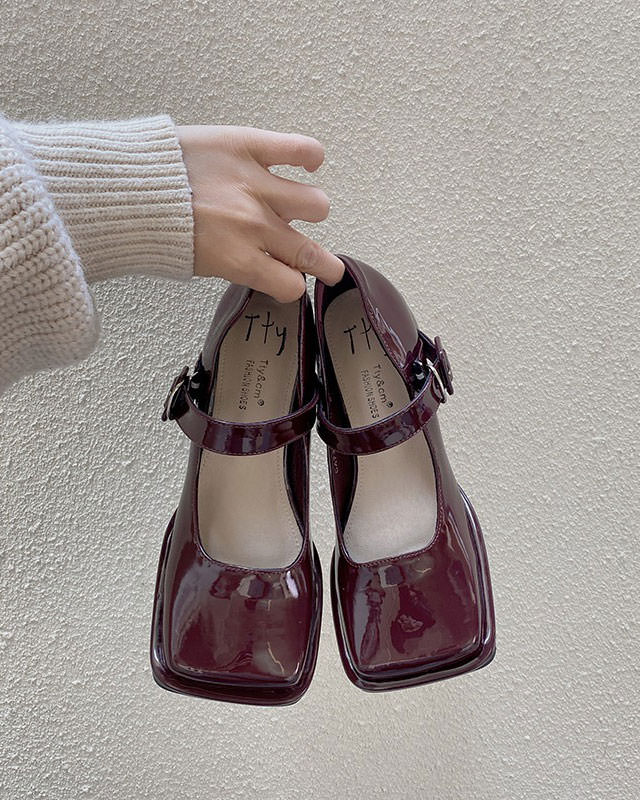 Square Toe Mary Jane Sandals-Shoes-MAUV STUDIO-STREETWEAR-Y2K-CLOTHING