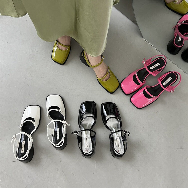 Square Toe Mary Jane Shoes-Shoes-MAUV STUDIO-STREETWEAR-Y2K-CLOTHING
