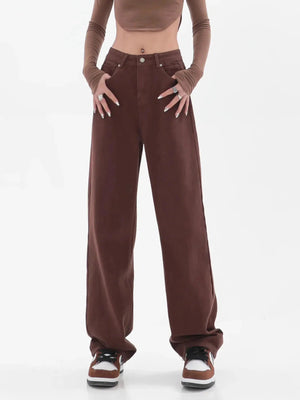 Star Pockets Wide Leg Jeans-MAUV STUDIO