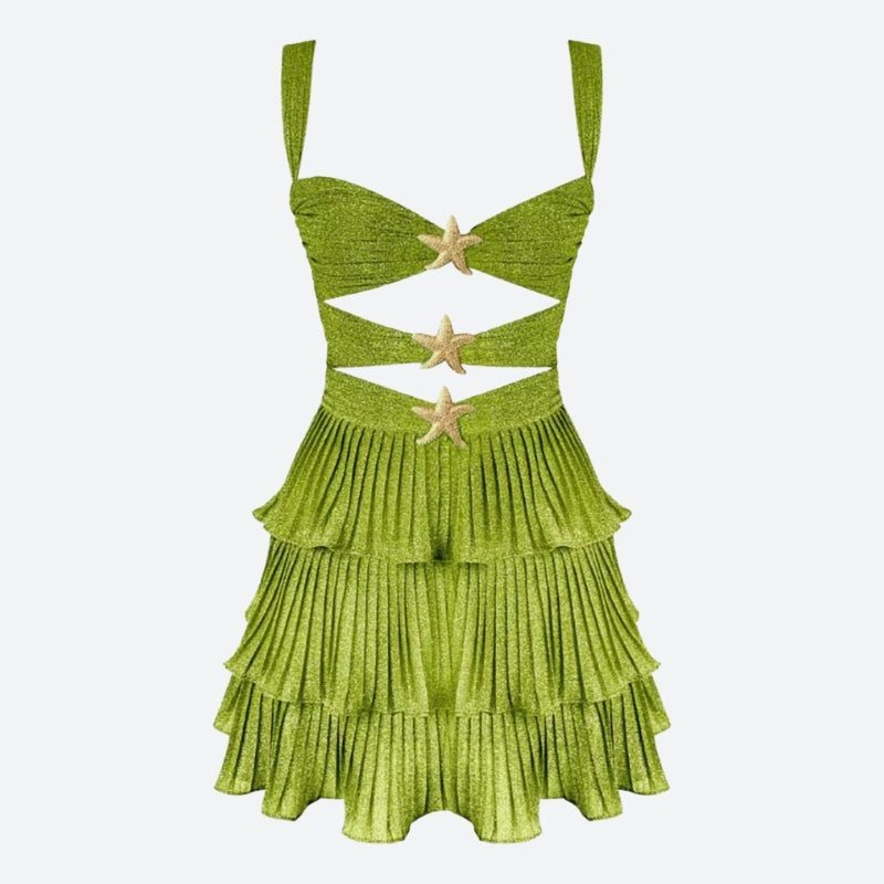 Starfish Glitter Mini Dress view 5 | MAUVSTUDIO®