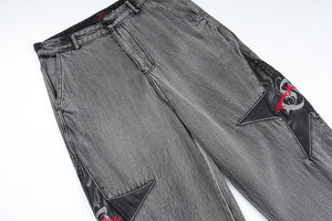 'Starred' Jeans-Jeans-MAUV STUDIO-STREETWEAR-Y2K-CLOTHING