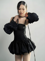Strapless Bubble Mini Dress view 11 | MAUVSTUDIO®