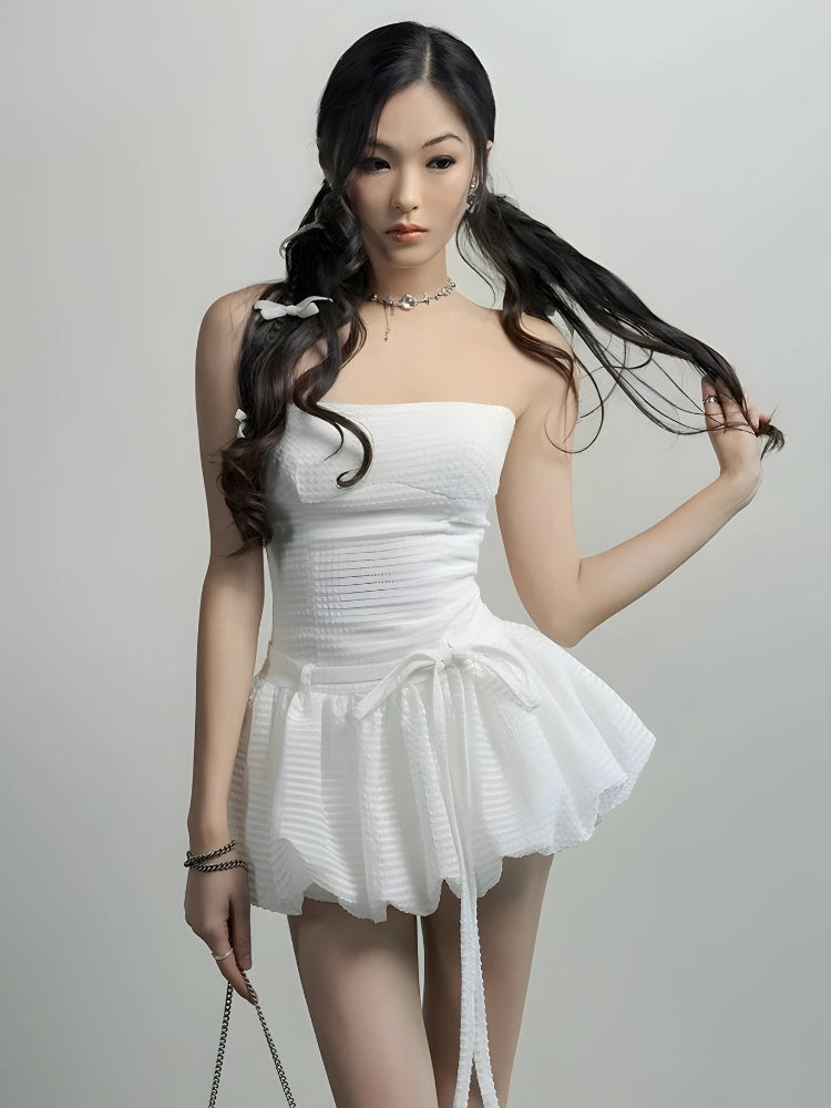 Strapless Bubble Mini Dress view 14 | MAUVSTUDIO®
