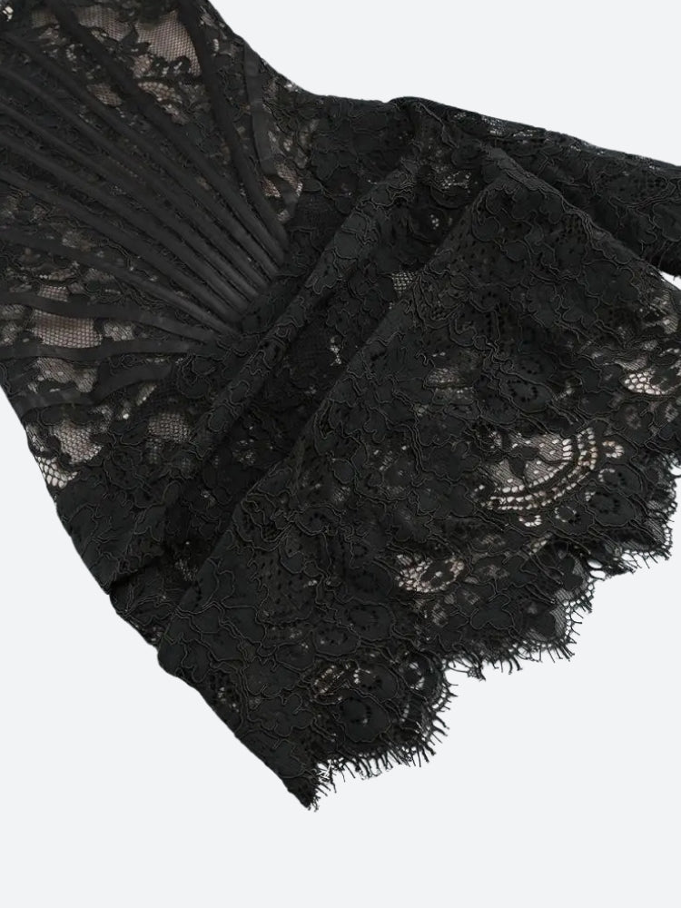Strapless Lace Mini Dress view 5 | MAUVSTUDIO®