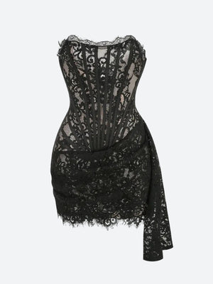 Strapless Lace Mini Dress view 36 | MAUVSTUDIO®