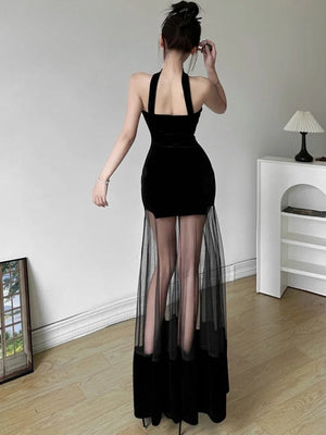 Strapless Sheer Maxi Dress view 2 | MAUVSTUDIO®