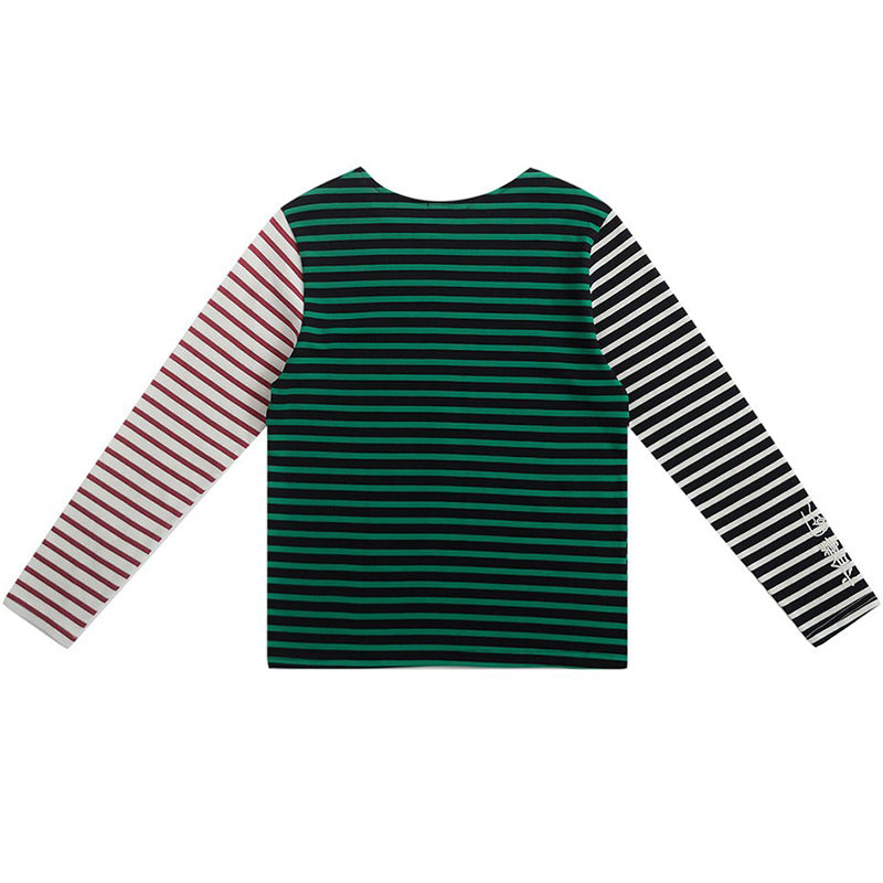 Striped Asymmetric Long Sleeve Top-Tops-MAUV STUDIO-STREETWEAR-Y2K-CLOTHING
