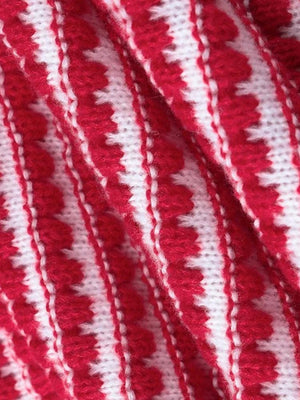 Striped Knitted Mini Dress view 8 | MAUVSTUDIO®