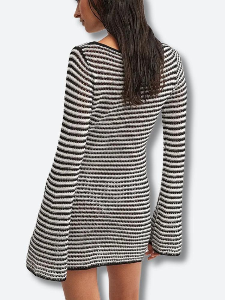 Striped Mini Dress view 2 | MAUVSTUDIO®