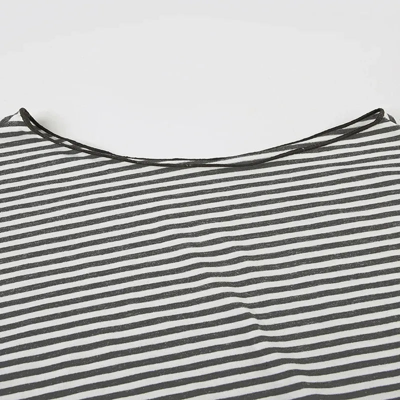 Striped Neck Tie Top – MAUVSTUDIO®