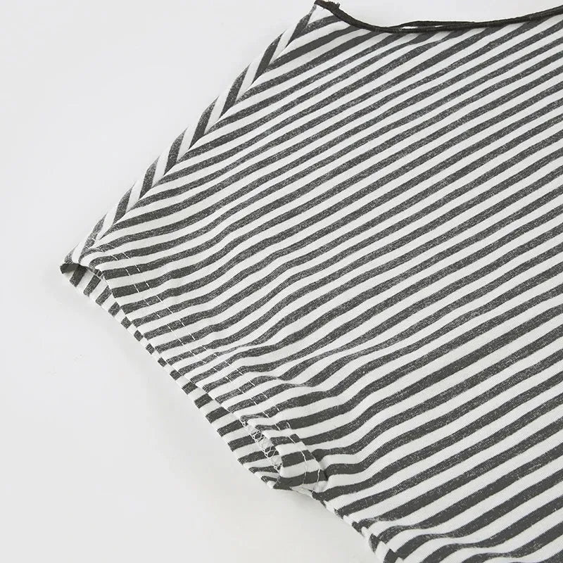 Striped Neck Tie Top – MAUVSTUDIO®