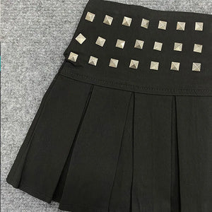 , Y2K skirt styled with a crop top