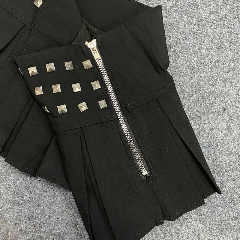 , Y2K skirt styled with a crop top
