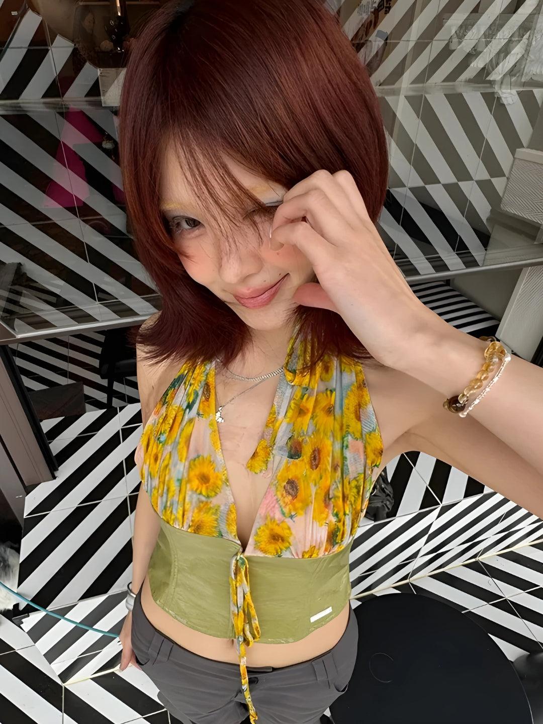 Sunflower Halter Top – MAUVSTUDIO®