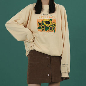 Sunflower Sweatshirt-Sweaters-MAUV STUDIO-STREETWEAR-Y2K-CLOTHING