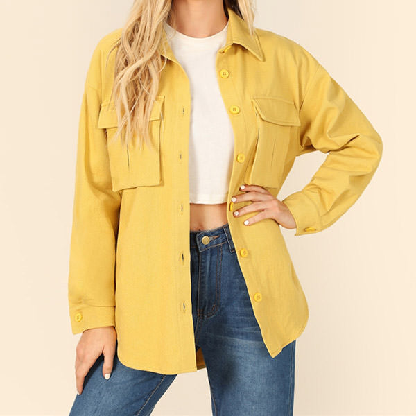 Sunshine Yellow Shirt-Jackets-MAUV STUDIO-STREETWEAR-Y2K-CLOTHING