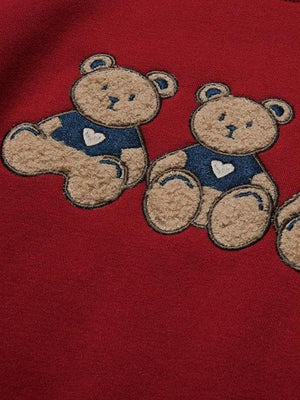 Teddy Bears Embroidered Sweatshirt-Mauv Studio