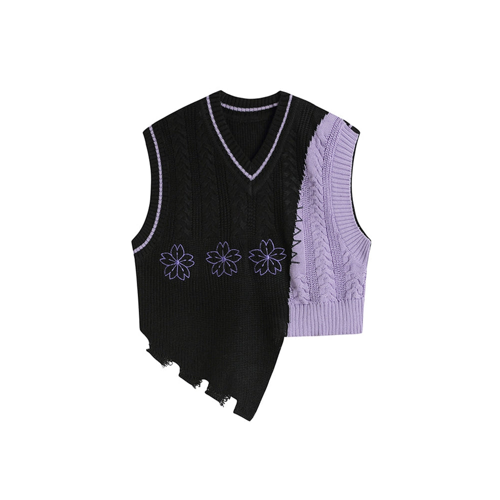 Teenage Drama Knit Vest-Vest-MAUV STUDIO-STREETWEAR-Y2K-CLOTHING