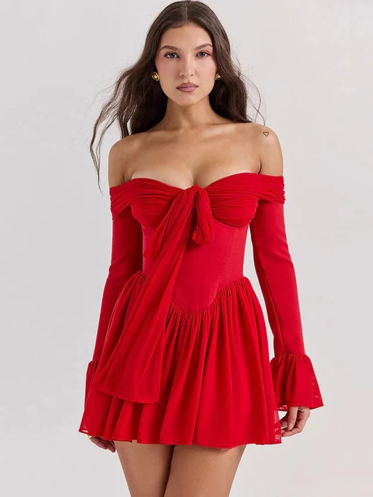 Tie Front Strapless Corset Mini Dress MAUVSTUDIO Tie Front Strapless Corset Mini Dress MAUVSTUDIO