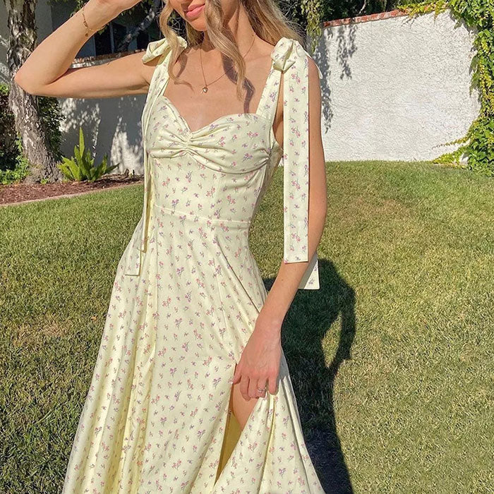 Tie Strap Cottagecore Midi Dress MAUVSTUDIO Tie Strap Cottagecore Midi Dress MAUVSTUDIO
