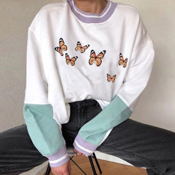Ur My Butterfly Sweatshirt-Sweaters-MAUV STUDIO-STREETWEAR-Y2K-CLOTHING