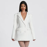 V Neck Blazer Dress view 13 | MAUVSTUDIO®