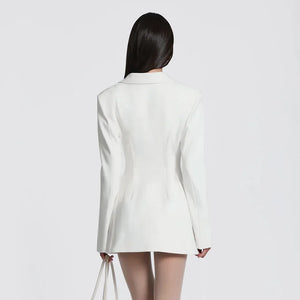 V Neck Blazer Dress view 4 | MAUVSTUDIO®