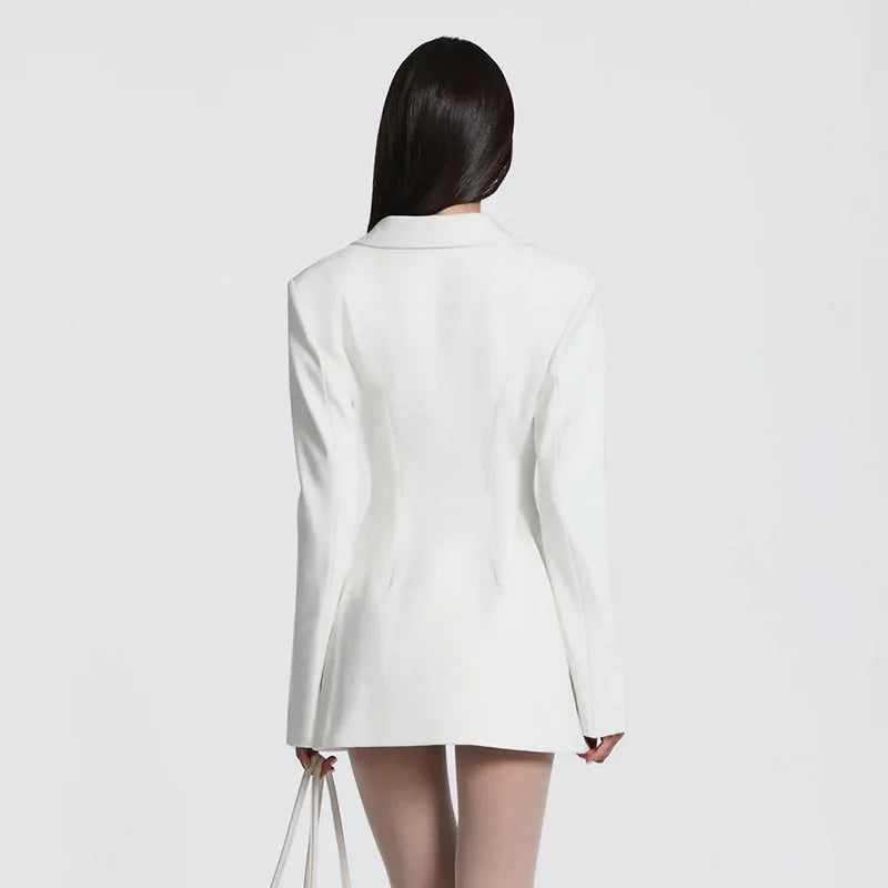 V Neck Blazer Dress view 4 | MAUVSTUDIO®