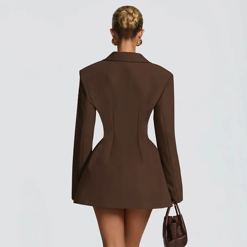 V Neck Blazer Dress view 5 | MAUVSTUDIO®