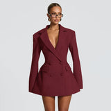 V Neck Blazer Dress view 7 | MAUVSTUDIO®