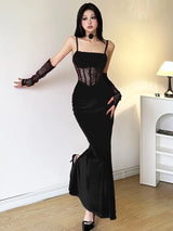 Velvet Lace Maxi Dress view 10 | MAUVSTUDIO®