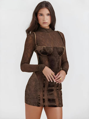 Velvet Mini Dress view 2 | MAUVSTUDIO®