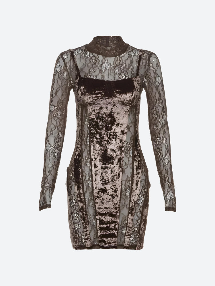 Velvet Mini Dress view 3 | MAUVSTUDIO®