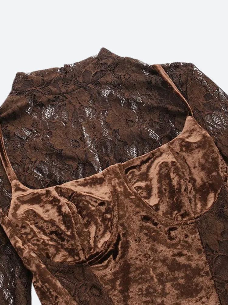 Velvet Mini Dress view 4 | MAUVSTUDIO®