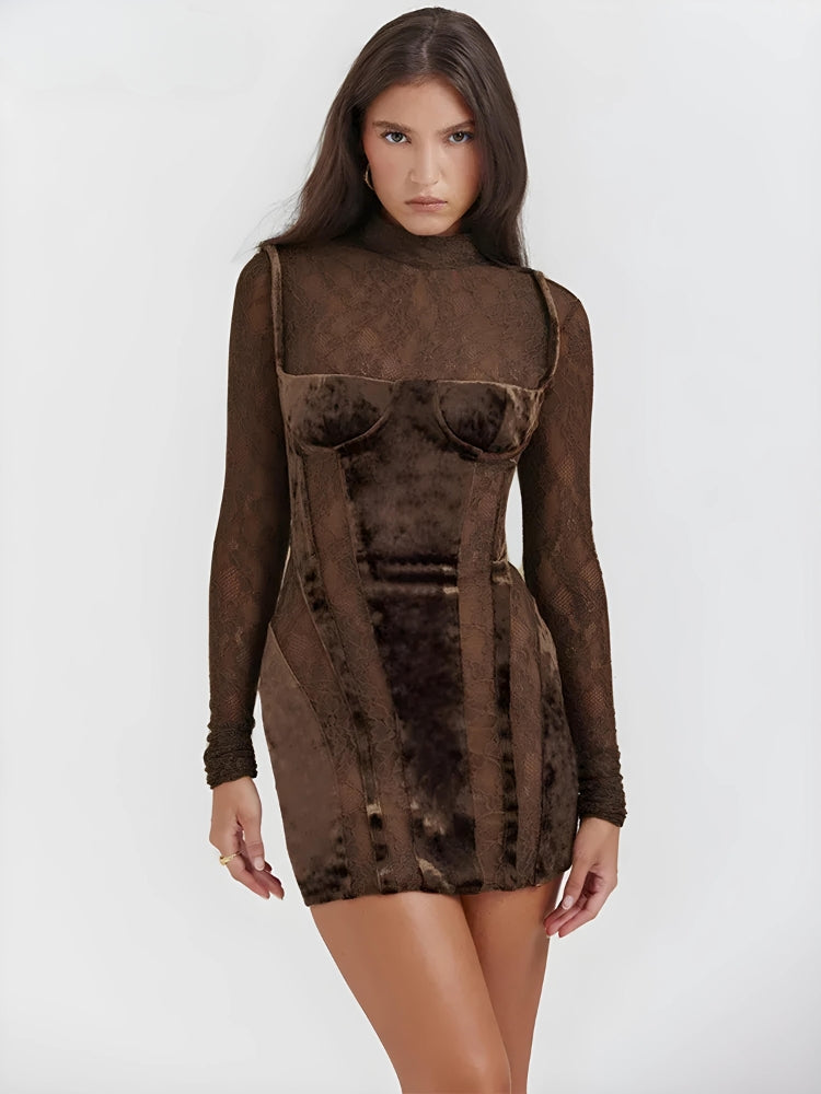 Velvet Mini Dress view 8 | MAUVSTUDIO®